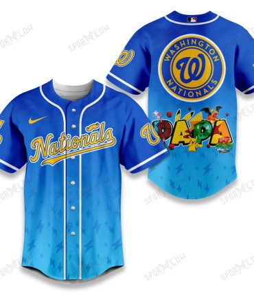 Washington Nationals Lightning Effect "Papa" Pokemon Graphic Baseball Jersey