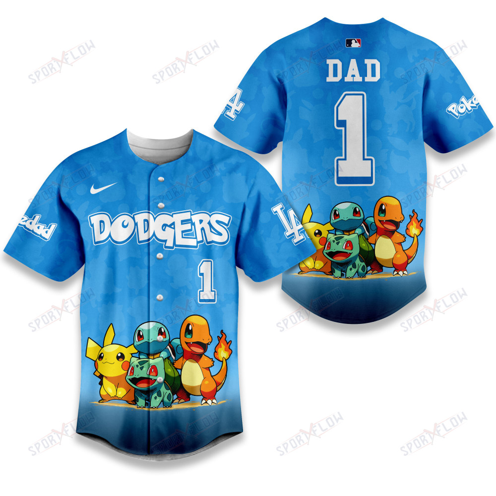 Los Angeles Dodgers Pokã©Mon The "Dad 1" Signature Baseball Jersey