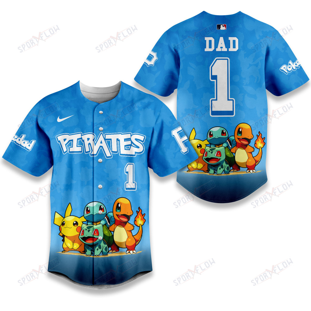 Pittsburgh Pirates Pokã©Mon The "Dad 1" Signature Baseball Jersey