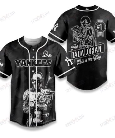 New York Yankees X Star Wars The Dadalorian Best Dad Baseball Jersey