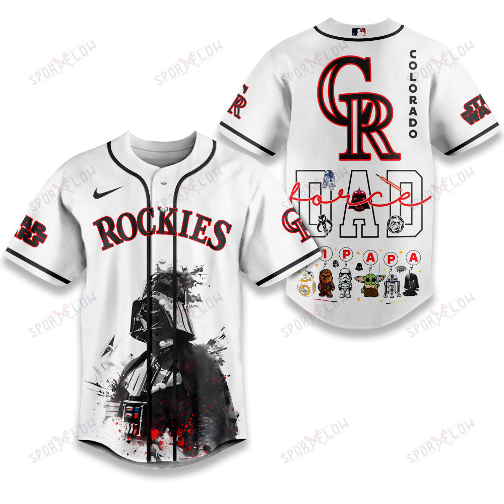 Colorado Rockies X Star Wars The Force Dad Father'S Day Baseball Jersey