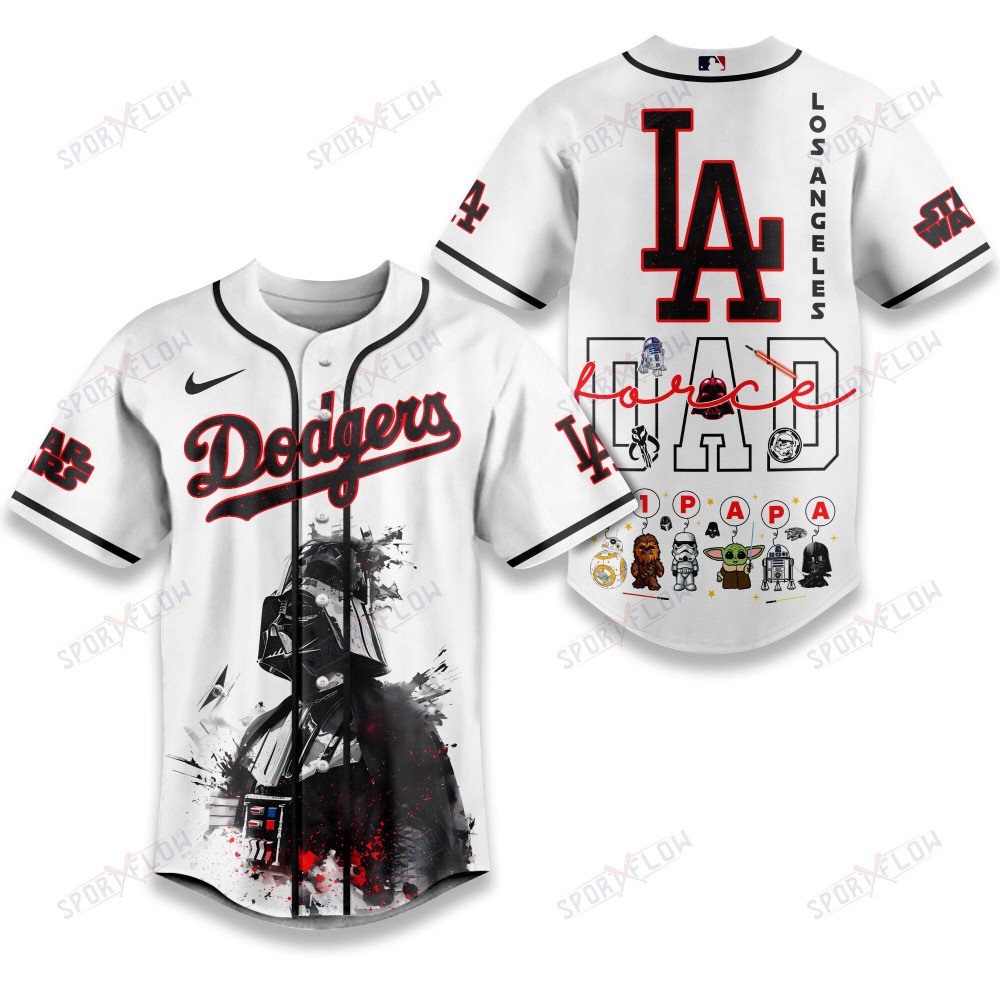 Los Angeles Dodgers X Star Wars The Force Dad Father'S Day Baseball Jersey