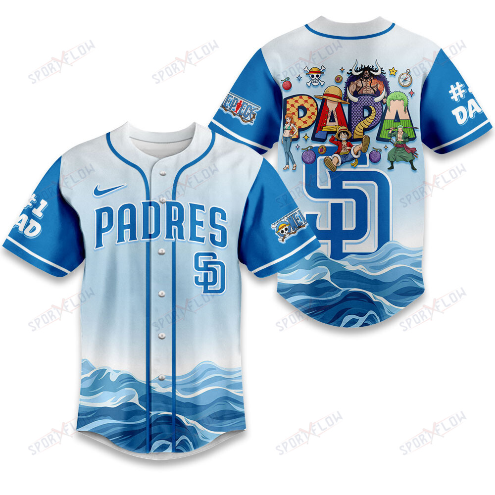San Diego Padres X One Piece Grand Line Papa Father'S Day Baseball Jersey