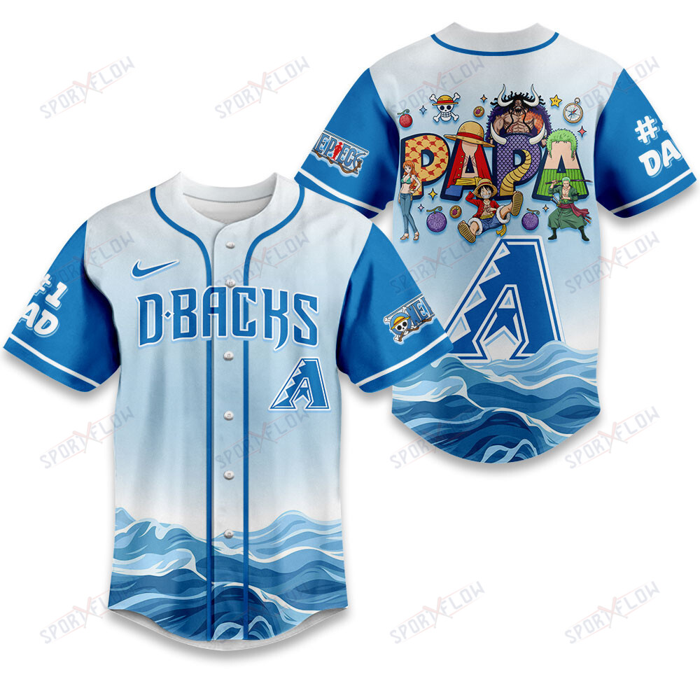 Arizona Diamondbacks X One Piece Grand Line Papa Father'S Day Baseball Jersey