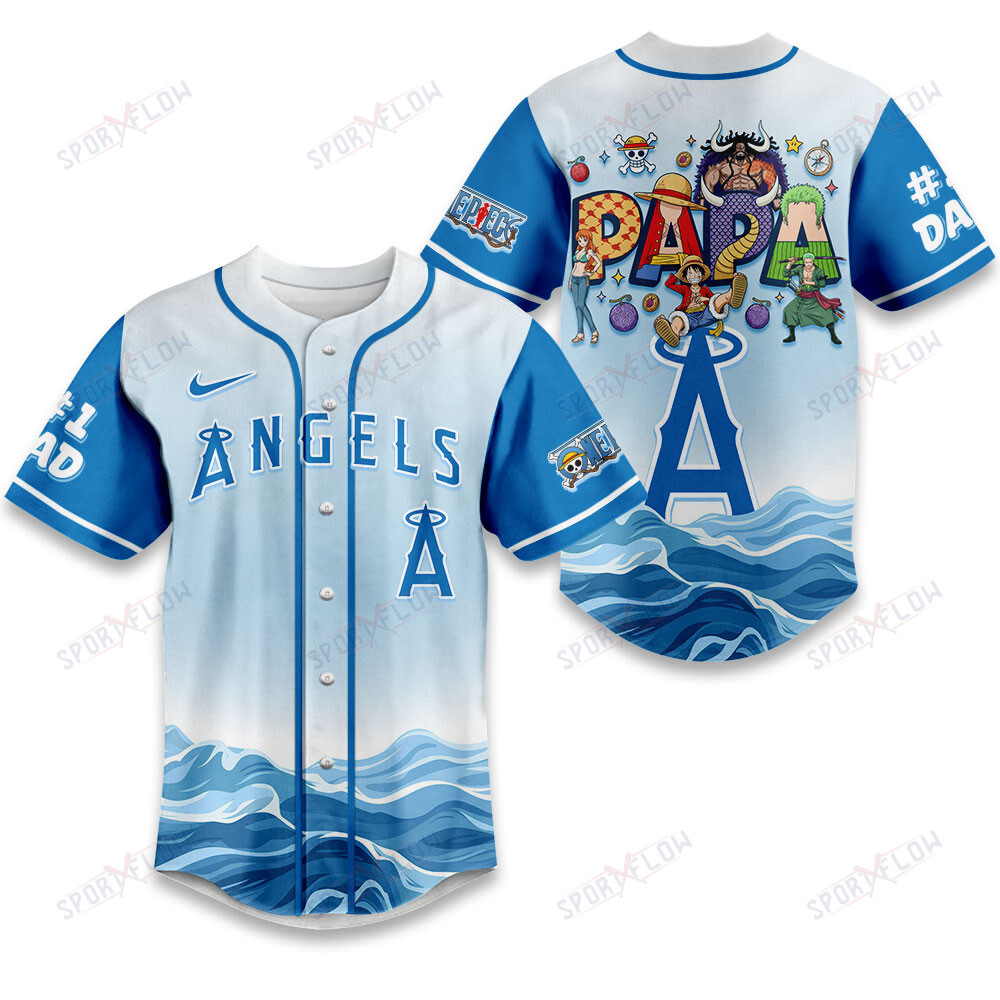 Los Angeles Angels X One Piece Grand Line Papa Father'S Day Baseball Jersey
