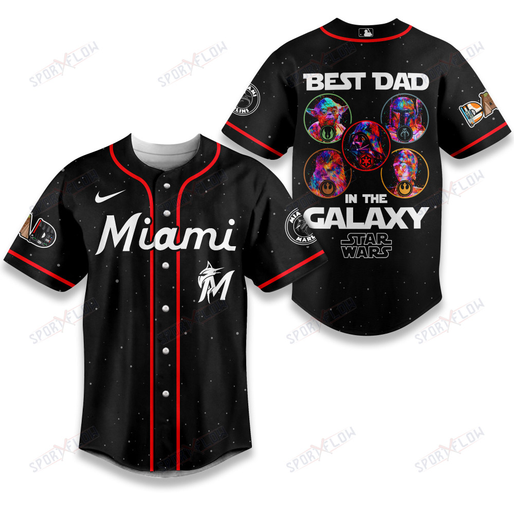 Miami Marlins X Star Wars The Chosen Dad Father'S Day Baseball Jersey