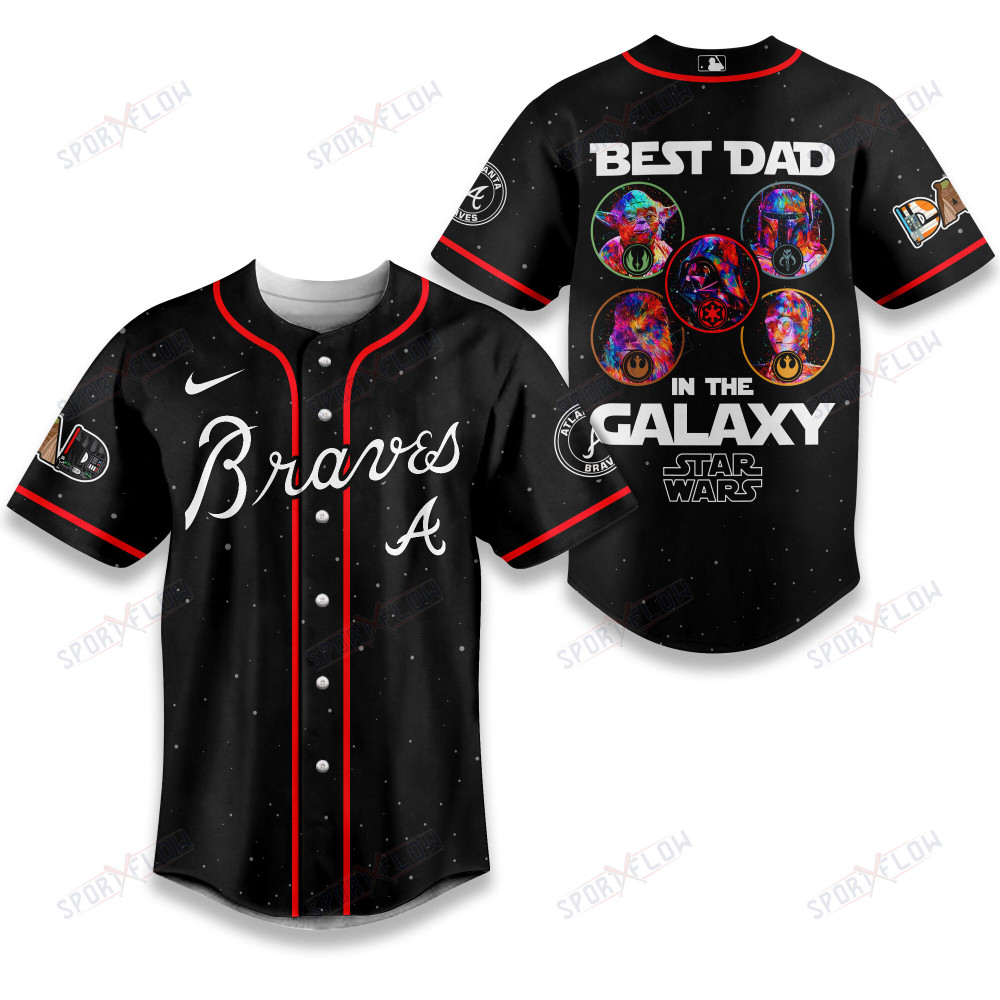Atlanta Braves X Star Wars The Chosen Dad Father'S Day Baseball Jersey