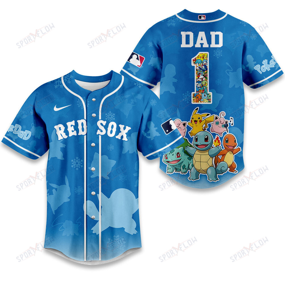 Boston Red Sox X Pokemon Ultimate Dad Edition Baseball Jersey