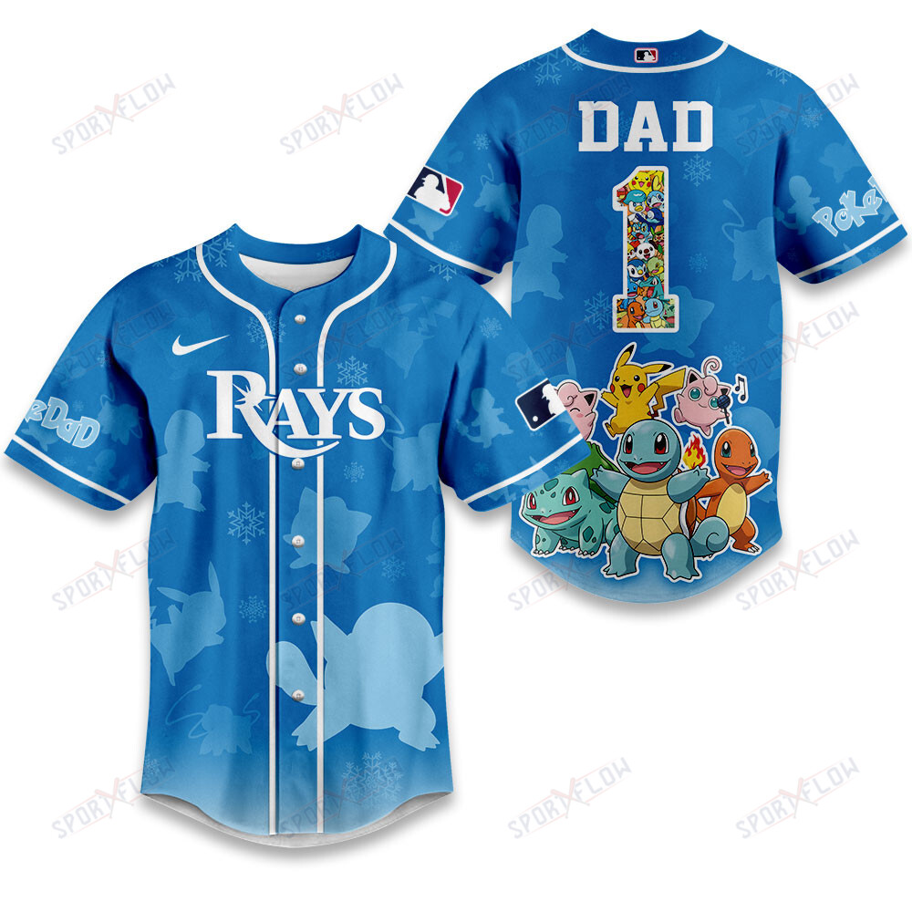 Tampa Bay Rays X Pokemon Ultimate Dad Edition Baseball Jersey