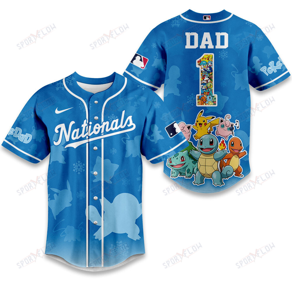 Washington Nationals X Pokemon Ultimate Dad Edition Baseball Jersey