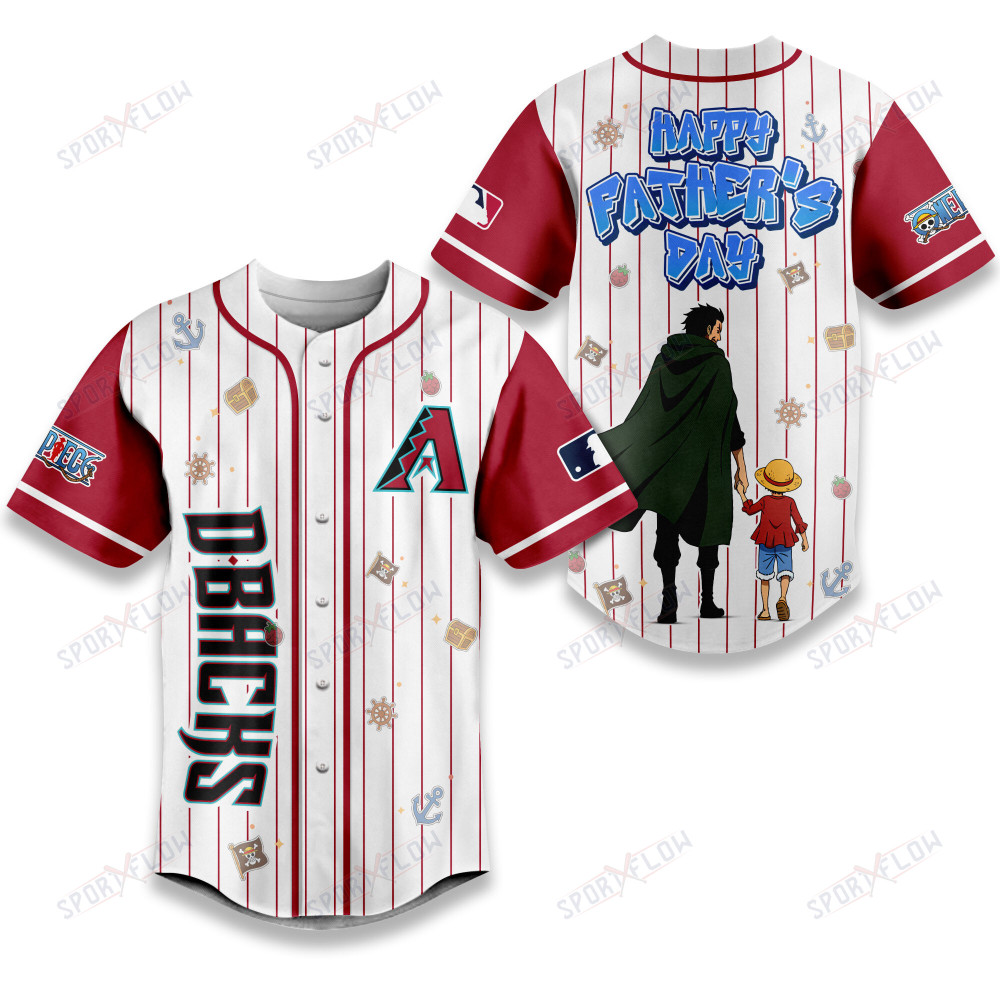 Arizona Diamondbacks X One Piece Dragon & Luffy Dad Baseball Jersey