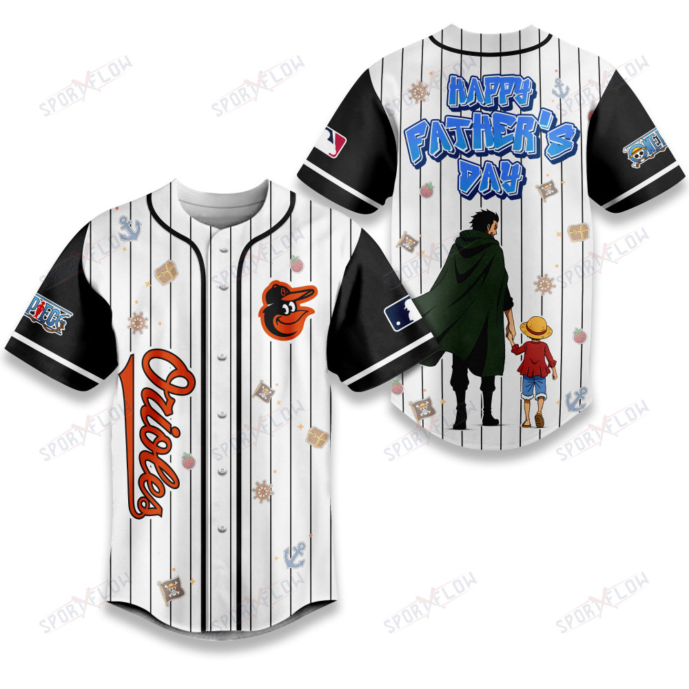 Baltimore Orioles X One Piece Dragon & Luffy Dad Baseball Jersey
