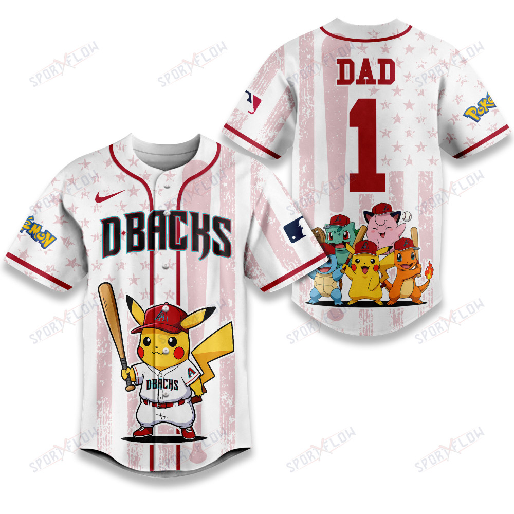 Arizona Diamondbacks X Pokemon Night Dad Edition Baseball Jersey