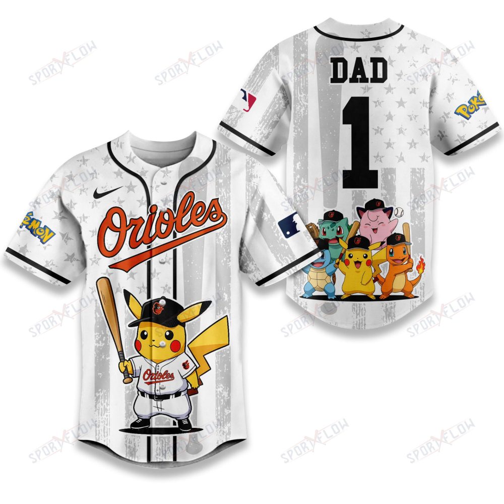 Baltimore Orioles X Pokemon Night Dad Edition Baseball Jersey