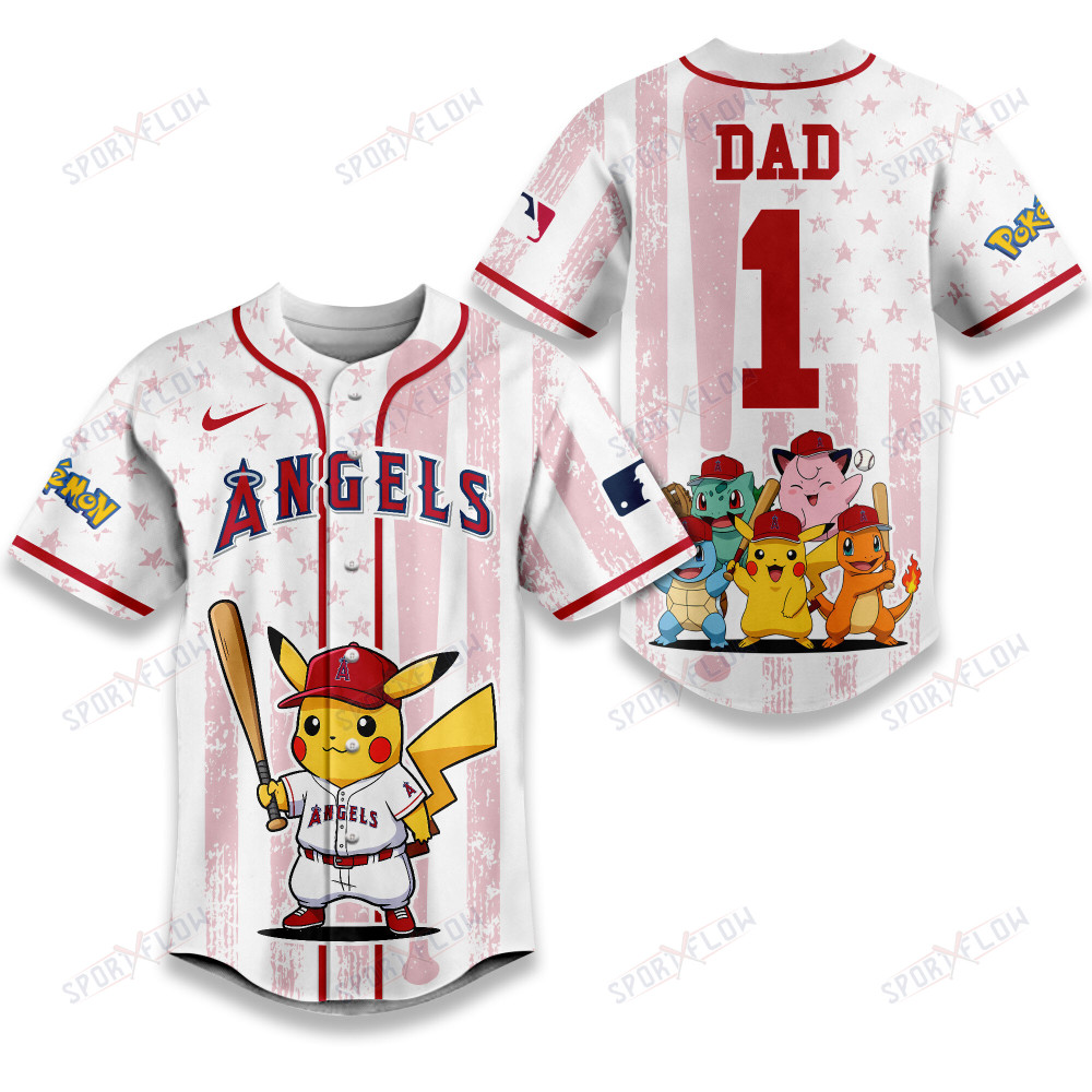 Los Angeles Angels X Pokemon Night Dad Edition Baseball Jersey