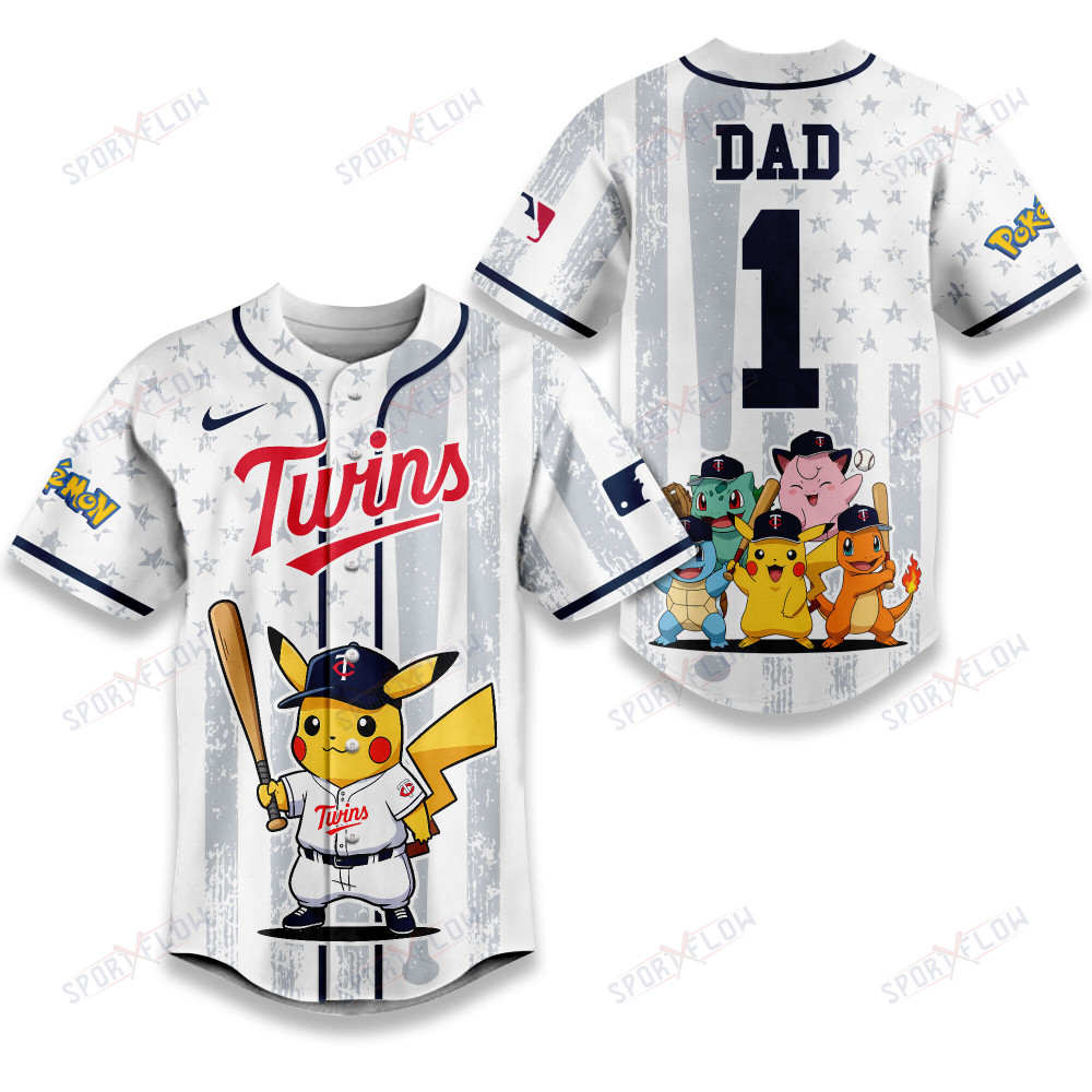 Minnesota Twins X Pokemon Night Dad Edition Baseball Jersey