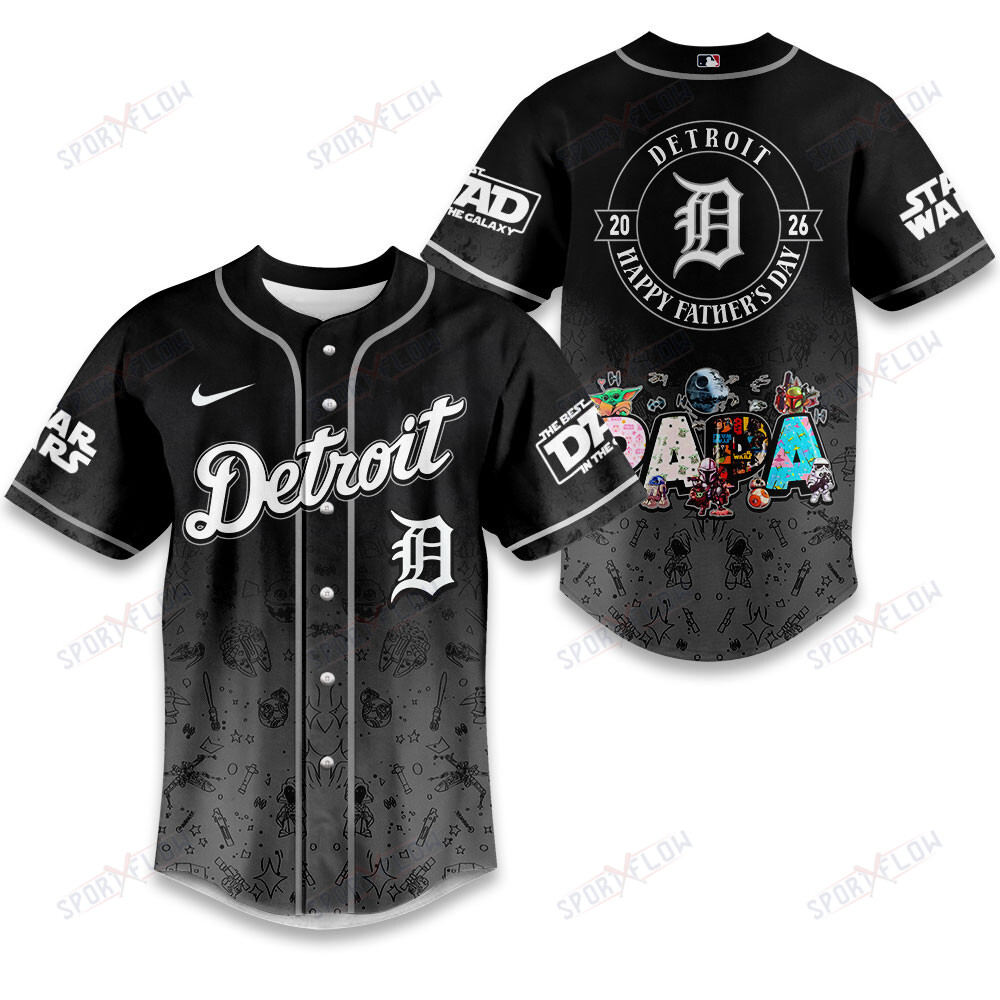 Detroit Tigers X Star Wars Father'S Day Masterwork Baseball Jersey