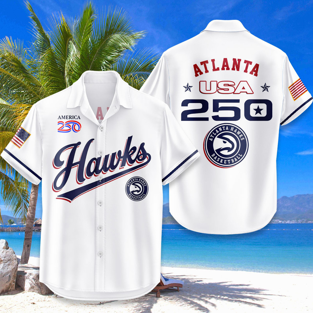 Atlanta Hawks Hawaiian Shirt Usa Flag 250 Years Of Freedom Anniversary 1776-2026