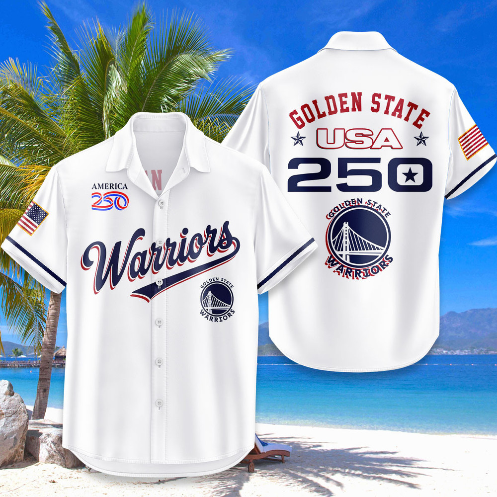 Golden State Warriors Hawaiian Shirt Usa Flag 250 Years Of Freedom Anniversary 1776-2026