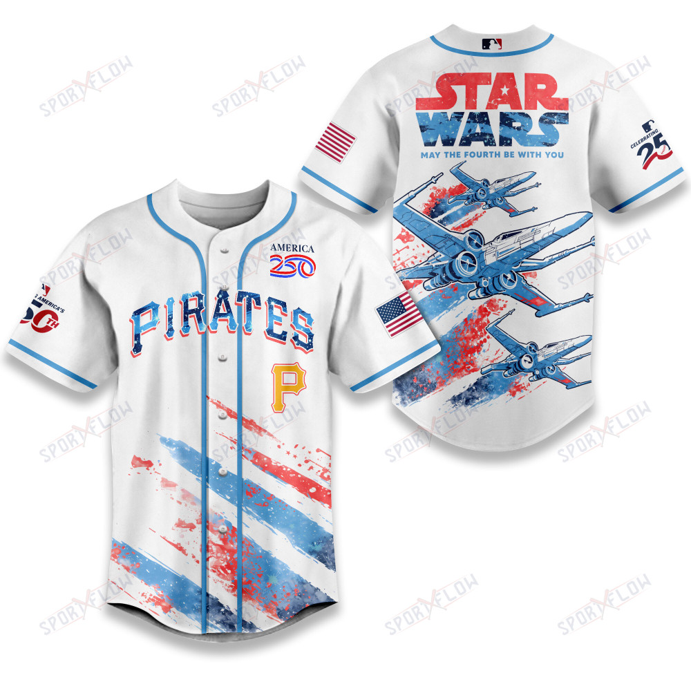 Pittsburgh Pirates X Star Wars X-Wing America 250 July 4Th Baseball Jersey