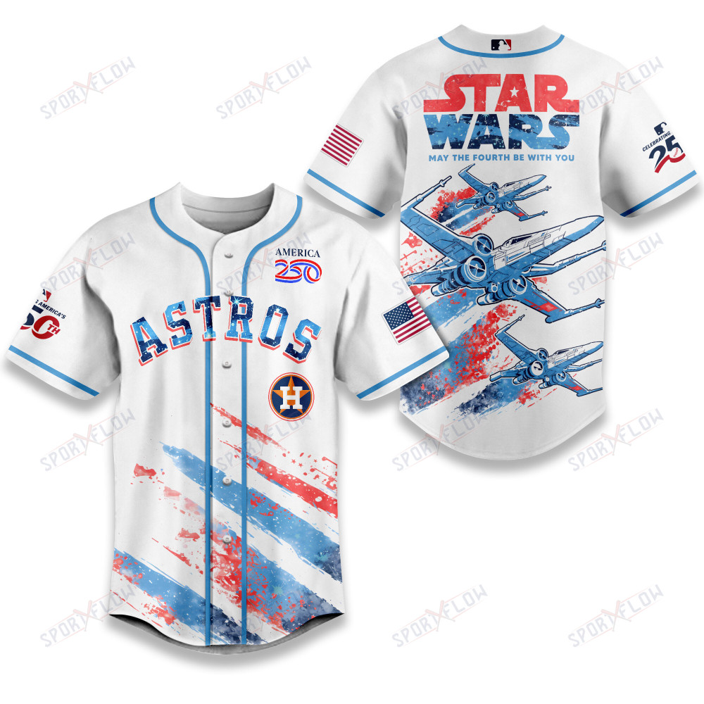 Houston Astros X Star Wars X-Wing America 250 July 4Th Baseball Jersey