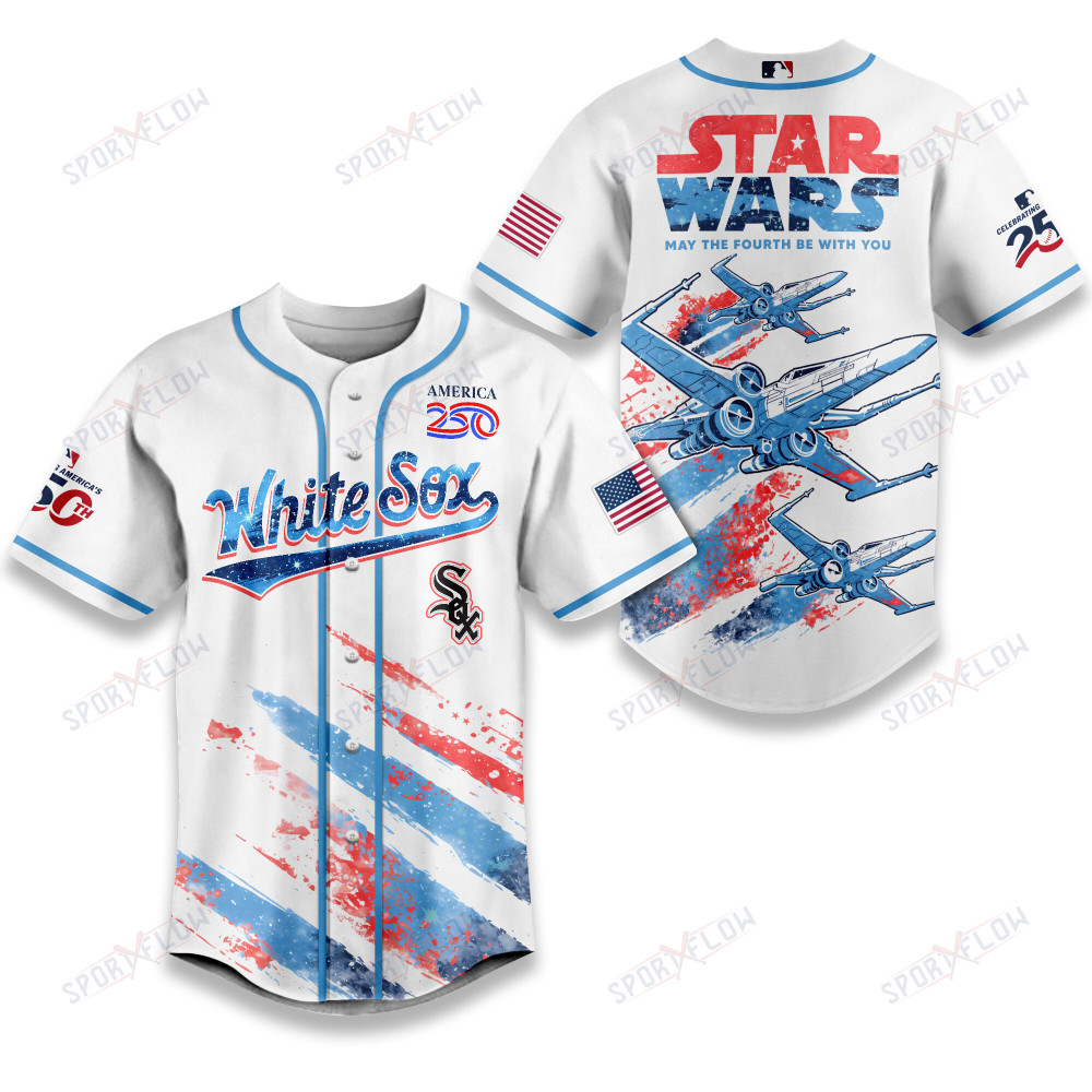 Chicago White Sox X Star Wars X-Wing America 250 July 4Th Baseball Jersey