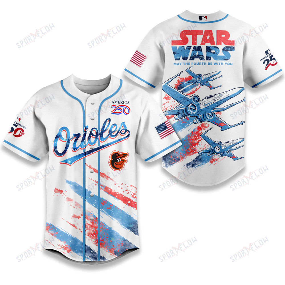 Baltimore Orioles X Star Wars X-Wing America 250 July 4Th Baseball Jersey