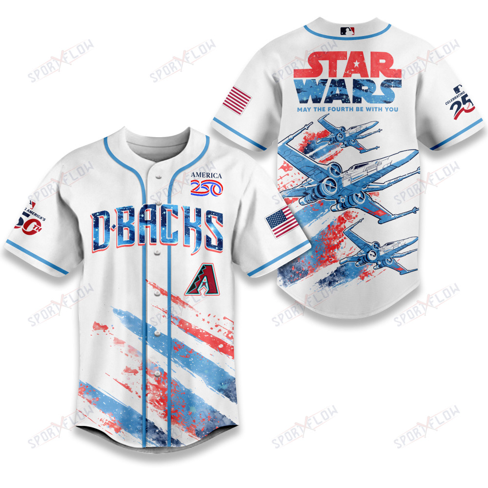 Arizona Diamondbacks X Star Wars X-Wing America 250 July 4Th Baseball Jersey