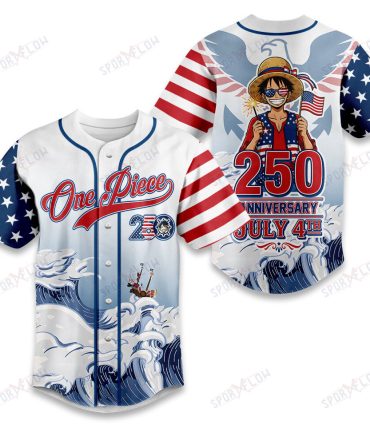 One Piece Monkey D. Luffy Celebrate America 250 Years Baseball Jersey