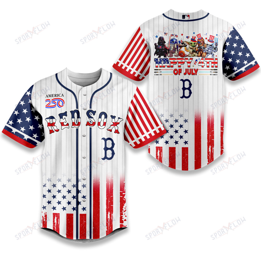Boston Red Sox X Star Wars Happy America 250 Years Baseball Jersey