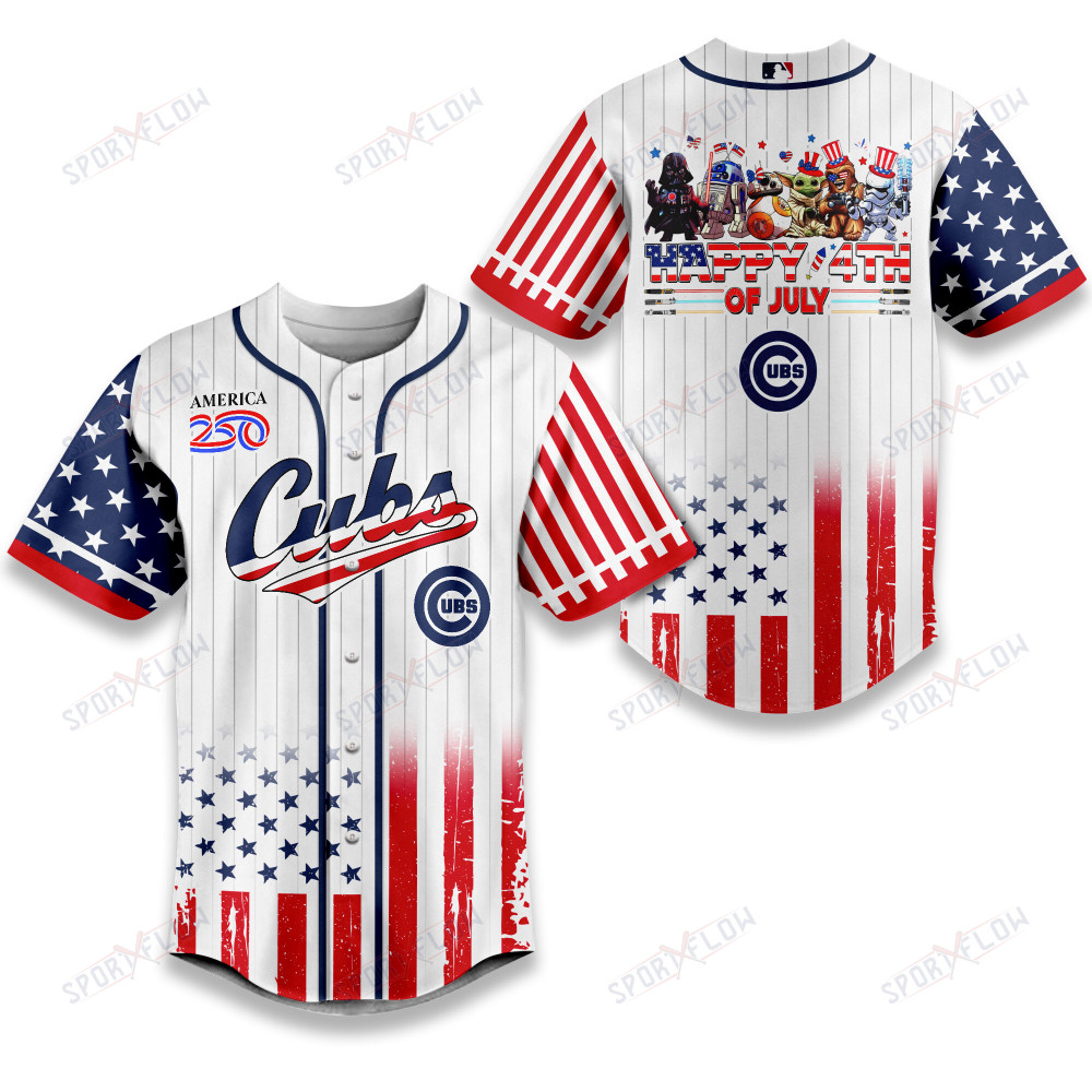 Chicago Cubs X Star Wars Happy America 250 Years Baseball Jersey