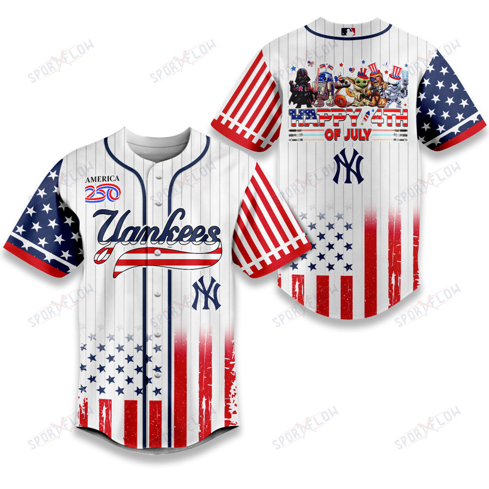 New York Yankees X Star Wars Happy America 250 Years Baseball Jersey