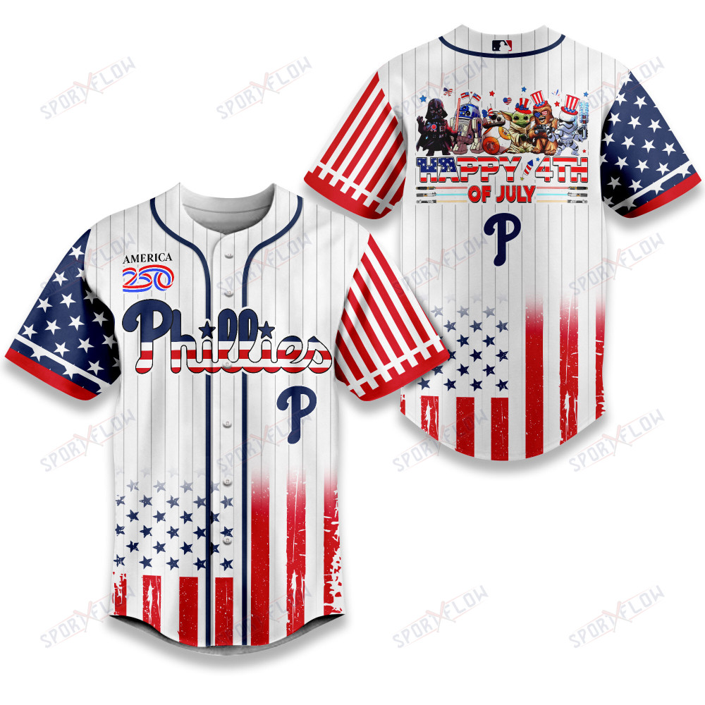 Philadelphia Phillies X Star Wars Happy America 250 Years Baseball Jersey