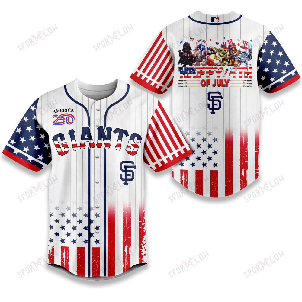 San Francisco Giants X Star Wars Happy America 250 Years Baseball Jersey