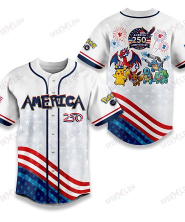 Pokemon America 250Th Anniversary 2026 Celebration Baseball Jersey