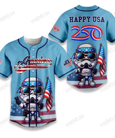 Star Wars Stormtrooper Happy Usa 250Th Anniversary Baseball Jersey