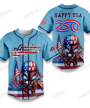 Star Wars The Mandalorian Happy Usa 250Th Anniversary Baseball Jersey