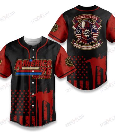 Firefighte Happy Usa 250Th Anniversary Baseball Jersey - V2