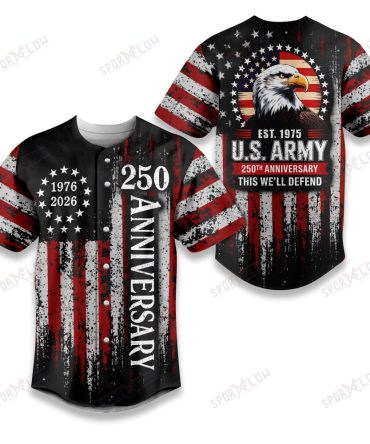 United States Army 250Th Anniversary Baseball Jersey