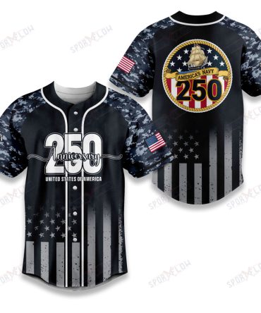 United States Navy 250Th Anniversary Camo Baseball Jersey