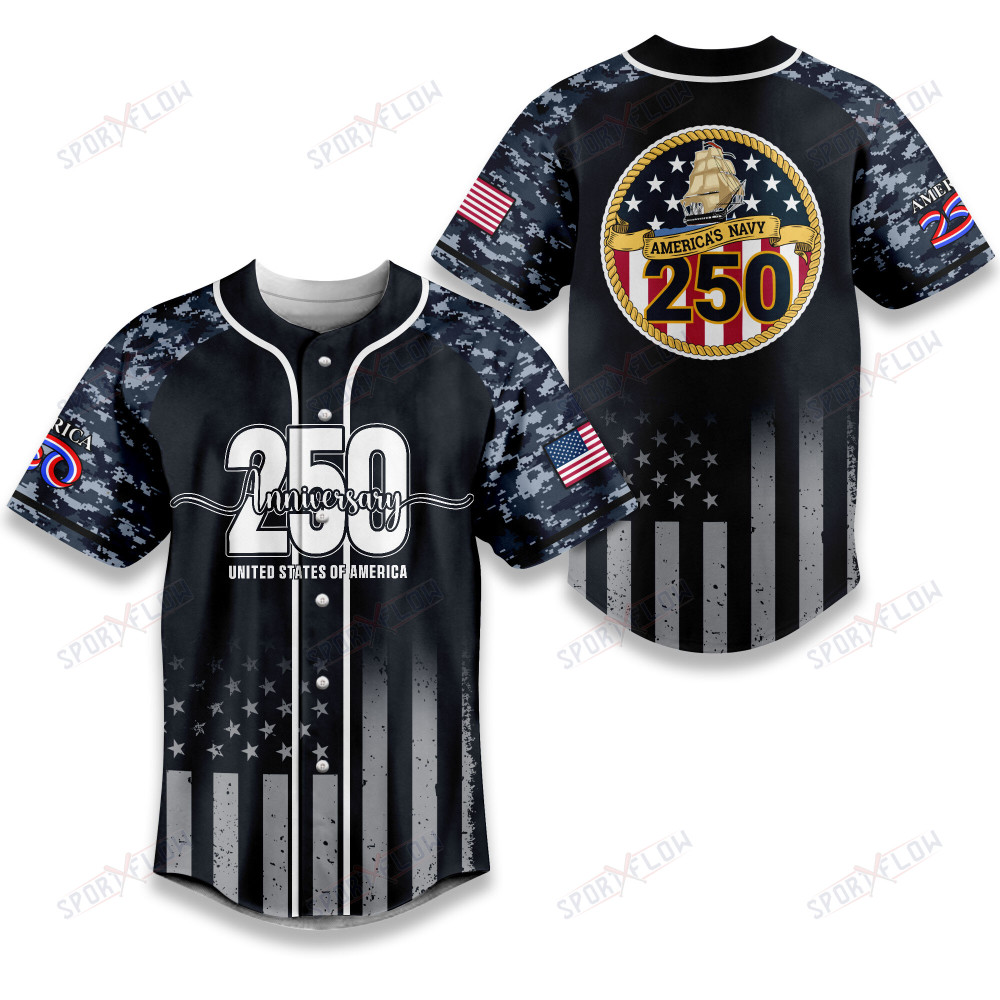 United States Navy 250Th Anniversary Camo Baseball Jersey