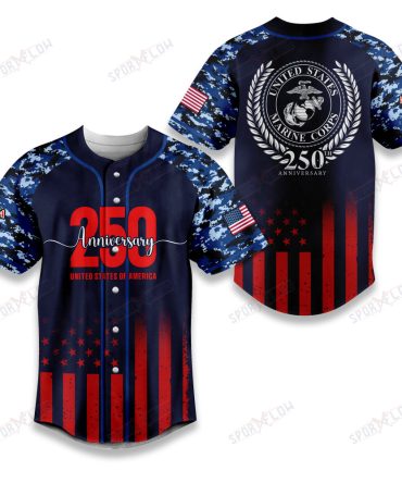 United States Marine Corps 250Th Anniversary Camo Baseball Jersey