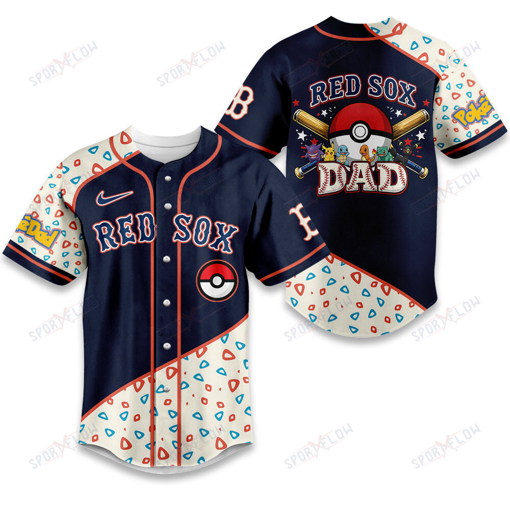 Boston Red Sox Pokemon Mashup For Super Dads Baseball Jersey