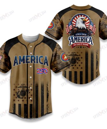 Us Marine Corps 250Th Birthday Anniversary 2026 Baseball Jersey