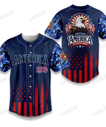 United States Marine Corps Military 250Th Birthday Anniversary Baseball Jersey