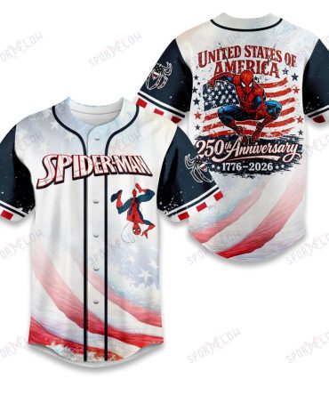 Spider-Man American Flag 250 Years Independence Baseball Jersey