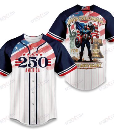Captain America Usa 250Th Anniversary Baseball Jersey