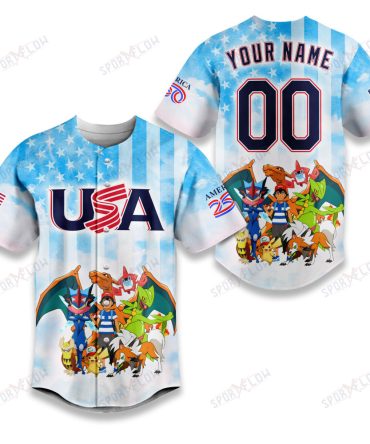 Pokã©Mon Celebrate America 250Th Anniversary Custom Baseball Jersey
