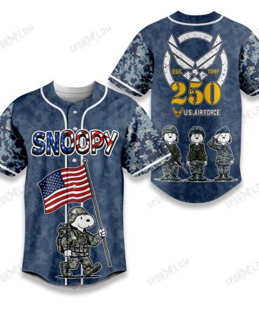 Snoopy Usaf Celebrate 250 Years Of American Independence Baseball Jersey