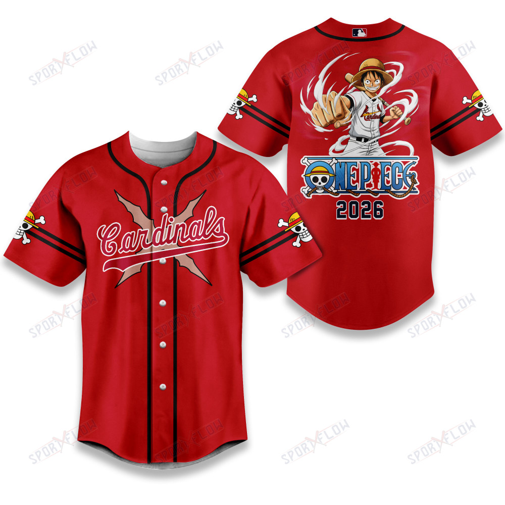 St. Louis Cardinals X One Piece Pirate King'S Might Baseball Jersey